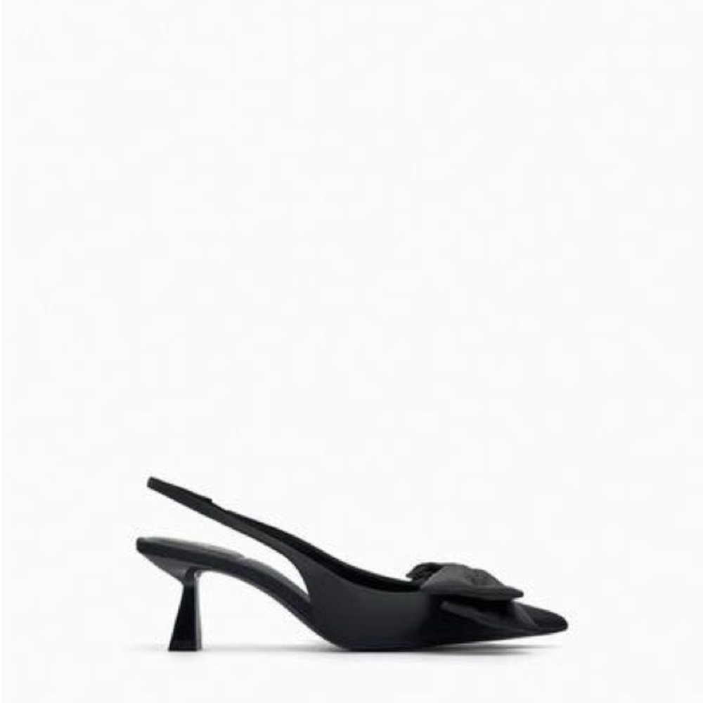 Zara Black Slingback Heels